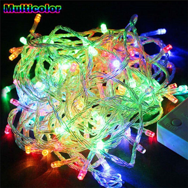 LED String Light 5M 10M 20M 30M 50M 100M EU Plug AC220V Xmas Holiday Light Waterproof Christmas Lights 9 Colors Decoration Lamp