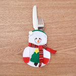 Santa Hat Reindeer Christmas New Year Pocket Fork Knife Cutlery Holder Bag Home Party Table Dinner Decoration Tableware 62417