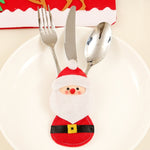 Santa Hat Reindeer Christmas New Year Pocket Fork Knife Cutlery Holder Bag Home Party Table Dinner Decoration Tableware 62417