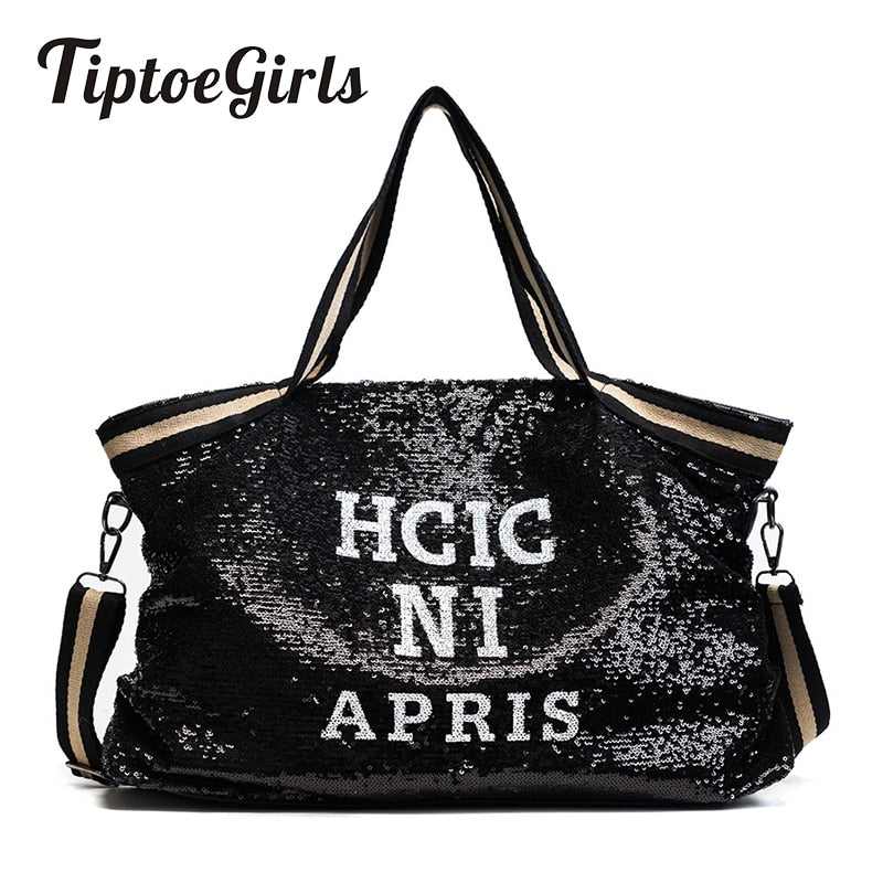 Sequin Women Bags Female Large Capacity Top-handle Bags  Appliques Lady's  Handbags National Casual Tote Girl Messenger Bags