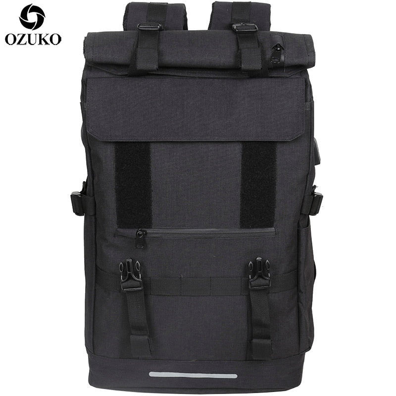 OZUKO New 40L Large Capacity Travel Backpacks Men USB Charge Laptop Backpack For Teenagers Multifunction Travel Male School Bag