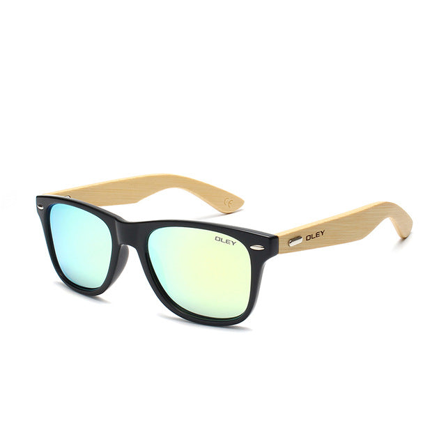 OLEY  Brand Bamboo Leg Polarized Sunglasses men Classic Square goggle Fashion Retro Female sun glasses Customizable logo YZ2140