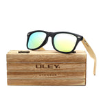 OLEY  Brand Bamboo Leg Polarized Sunglasses men Classic Square goggle Fashion Retro Female sun glasses Customizable logo YZ2140