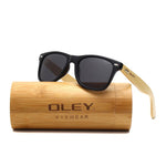 OLEY  Brand Bamboo Leg Polarized Sunglasses men Classic Square goggle Fashion Retro Female sun glasses Customizable logo YZ2140