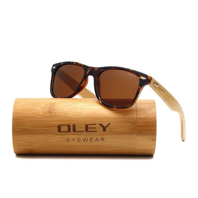 OLEY  Brand Bamboo Leg Polarized Sunglasses men Classic Square goggle Fashion Retro Female sun glasses Customizable logo YZ2140