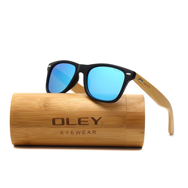 OLEY  Brand Bamboo Leg Polarized Sunglasses men Classic Square goggle Fashion Retro Female sun glasses Customizable logo YZ2140