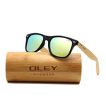 OLEY  Brand Bamboo Leg Polarized Sunglasses men Classic Square goggle Fashion Retro Female sun glasses Customizable logo YZ2140