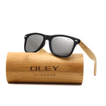 OLEY  Brand Bamboo Leg Polarized Sunglasses men Classic Square goggle Fashion Retro Female sun glasses Customizable logo YZ2140