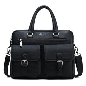 Men's Business Bag For 13'3 inch Laptop Briefcase Bags 2 in 1 Set Handbags High Quality Leather Office Bags Totes Male