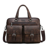 Men's Business Bag For 13'3 inch Laptop Briefcase Bags 2 in 1 Set Handbags High Quality Leather Office Bags Totes Male