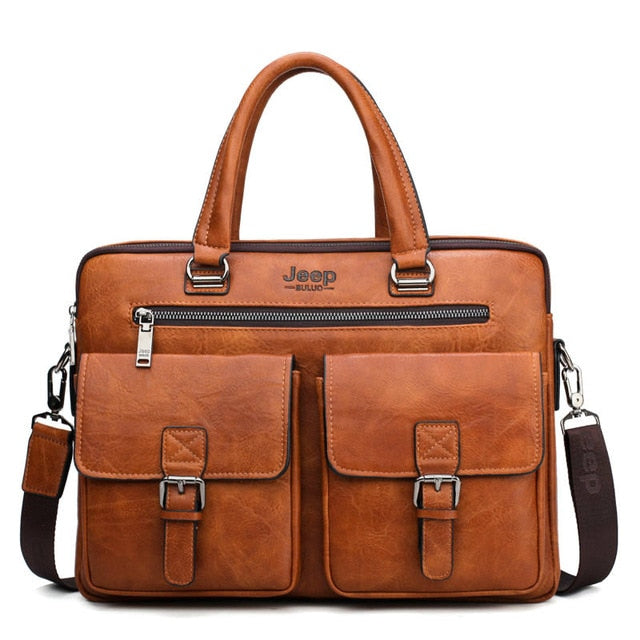 Men's Business Bag For 13'3 inch Laptop Briefcase Bags 2 in 1 Set Handbags High Quality Leather Office Bags Totes Male