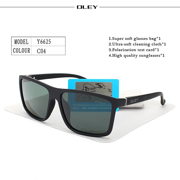 OLEY Polarized Men Sunglasses brand designer Retro Square Sun Glasses Accessories Unisex driving goggles oculos de sol Y6625