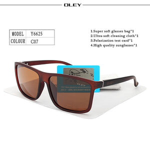 OLEY Polarized Men Sunglasses brand designer Retro Square Sun Glasses Accessories Unisex driving goggles oculos de sol Y6625