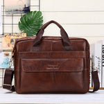 Men Genuine Leather Handbags Casual Leather Laptop Bags Male Business Travel Messenger Bags Men's Crossbody Shoulder Bag