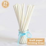 25Pcs Paper Drinking Straws Wedding Hen Party DIY Table Decoration Birthday Kids Its a Boy Girl Baby Shower Adult Supplies