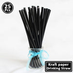 25Pcs Paper Drinking Straws Wedding Hen Party DIY Table Decoration Birthday Kids Its a Boy Girl Baby Shower Adult Supplies