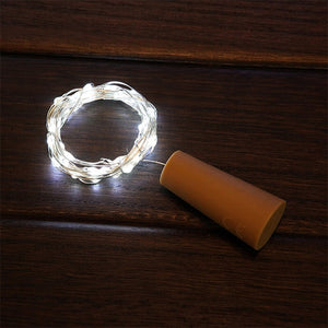 8PCS Wine Bottle Lights with Cork 20 LED Silver Copper Wire Fairy String Lights for DIY Party Christmas Wedding