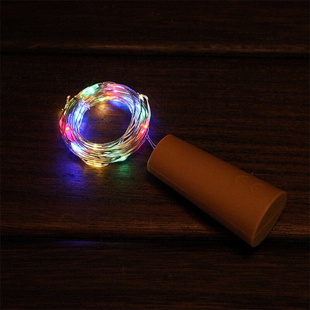 8PCS Wine Bottle Lights with Cork 20 LED Silver Copper Wire Fairy String Lights for DIY Party Christmas Wedding