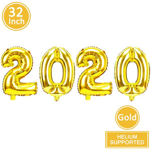 2020 Happy New Year Gold Foil Balloons Eve Party Decor 2019 Merry Christmas Decorations For Home Ornaments Tree Santa Claus