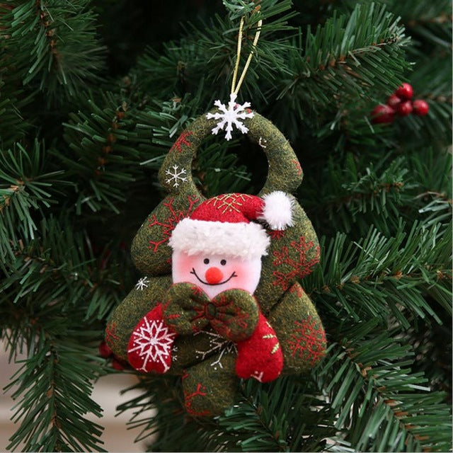 Christmas Tree Pendant Santa Door Window Hanging Ornaments Christmas Decoration Festival Gift Supplies